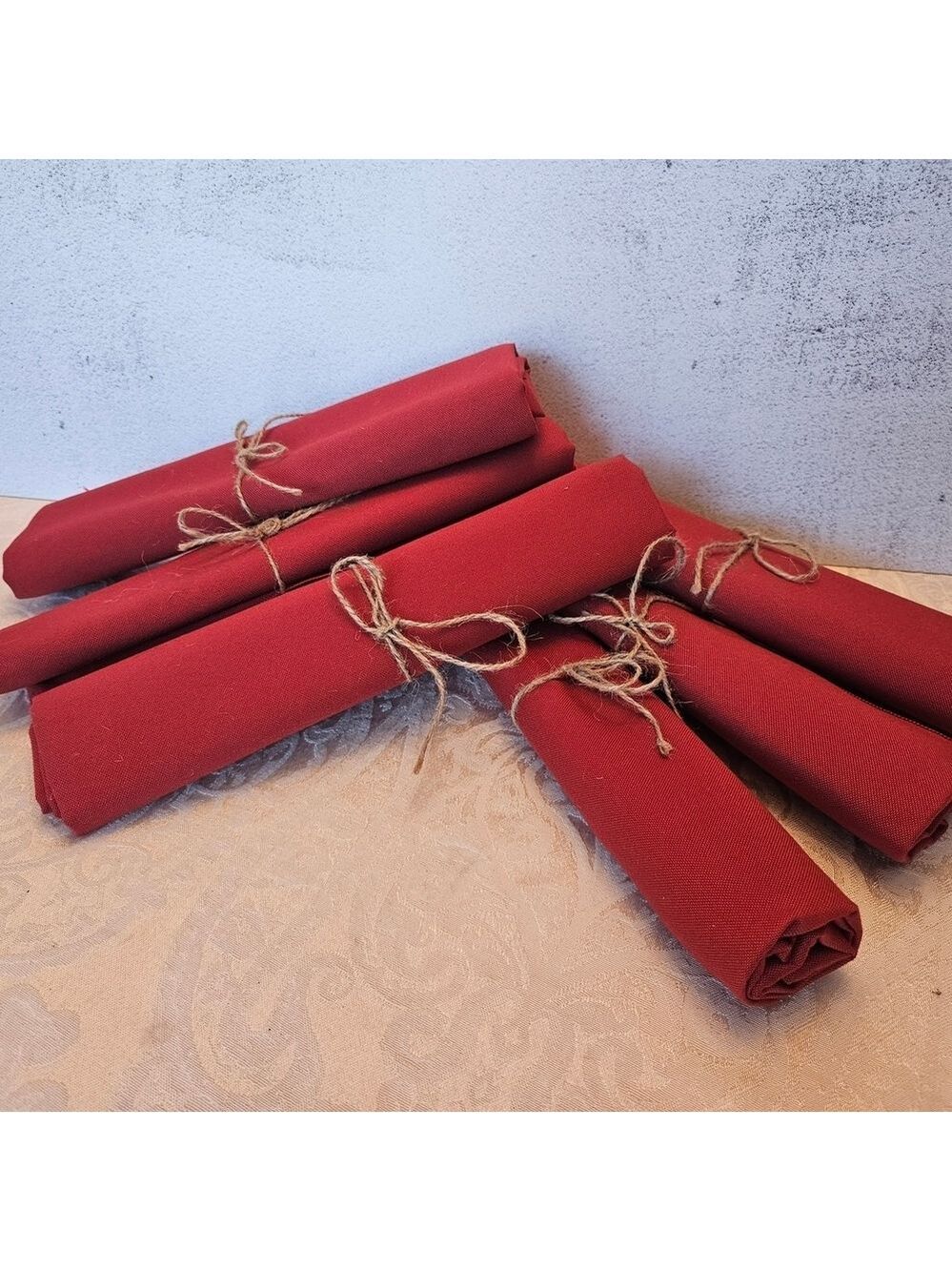 Set Of 6 Vista Textiles Table Runners, 42"×15", Earthy Red, Brand New